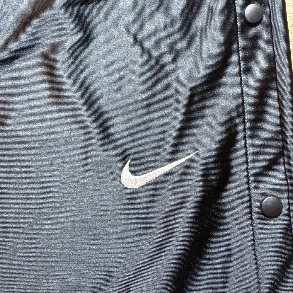 Vintage 90s Nike Tear Away Track Pants Mens XXL Shiny Black Snap Button Dazzle